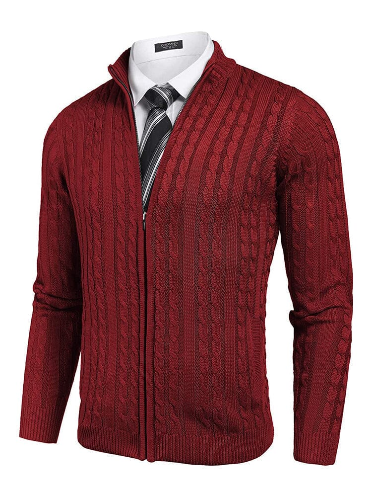 Cardigan Strick Zip Up Pullover with Pockets