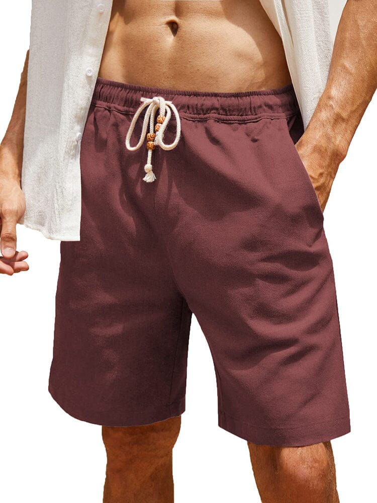 Casual Elastische Waist Leinen Holiday Shorts
