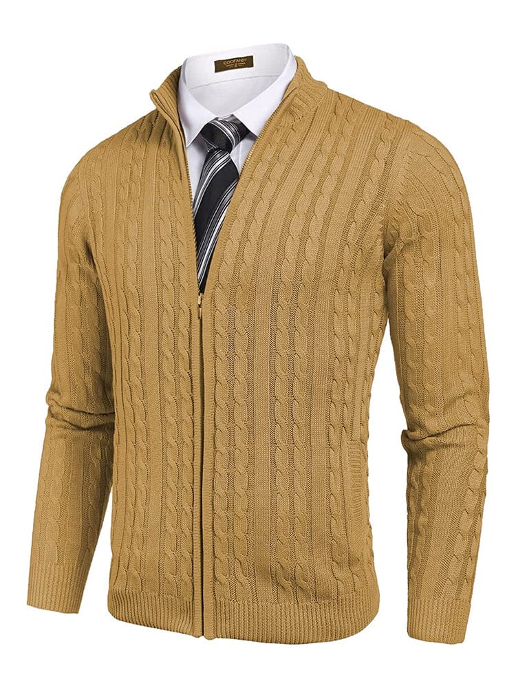 Cardigan Strick Zip Up Pullover with Pockets